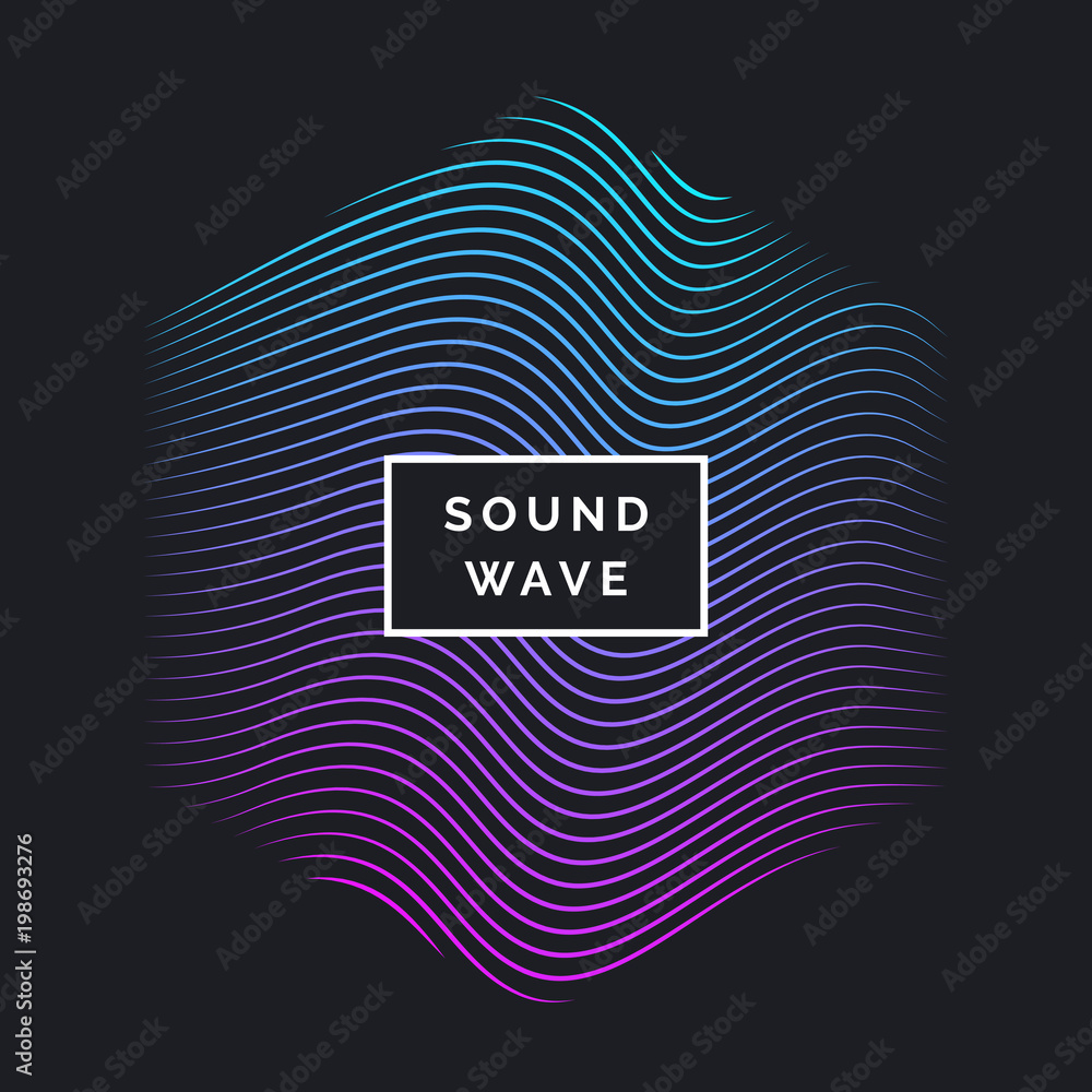 Poster vector abstract background with dynamic waves.