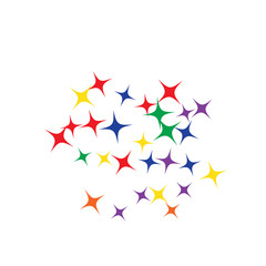 Colorful Stars Confetti, Mystery Sparkling Vector Background. Trendy Glowing Magic Glitter, Lights. Festive Falling Colorful Stars Confetti for Ads, Posters. 