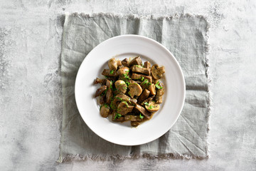 Delicious beef stroganoff with mushrooms