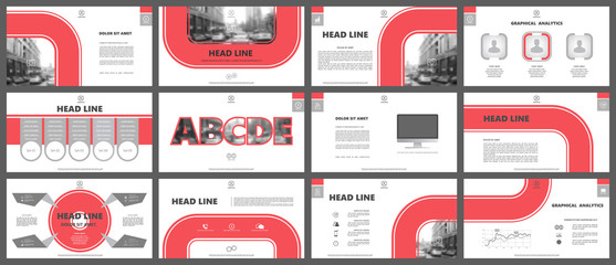 Set of infographic elements for presentation templates. Corporate Business Card. Modern brochure, layout. Flyer design.