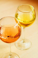 different types of wines and shapes of glasses