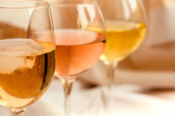 different types of wines and shapes of glasses