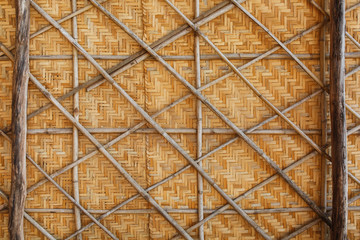 Bamboo weave background, bamboo wood texture