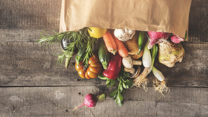 Fresh vegetables healthy food concept - obrazy, fototapety, plakaty