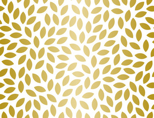 Golden Leaves Pattern. Endless Vector.