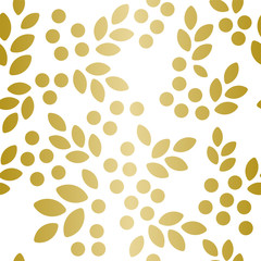 Golden Leaves Pattern. Endless Vector.
