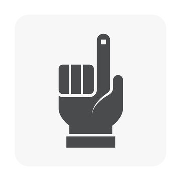 Finger prick sample collecting vector icon consist of fingertip, hand, blood drop sampling for health care, medical i.e. blood sugar level or glucose test. Analysis for diabetic patient or diabetic.