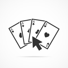 Vector image of a game card and arrow icon.