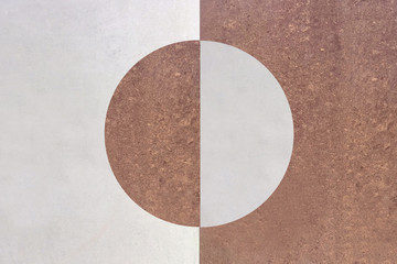 Pattern of marble circles white brown mirror image