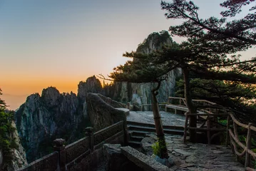 Papier Peint photo autocollant Monts Huang Observation deck, Huangshan Mountains (Anhui, China)