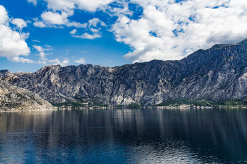 Fototapeta na wymiar Mountain Range by Bay in Montenegro