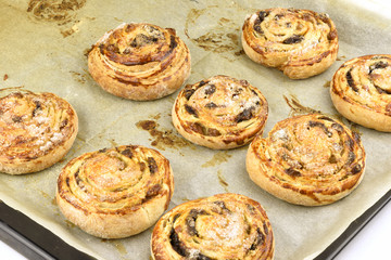 Homemade fresh cinnabon rolls. Sweet pastry bakery cinnamon bun.