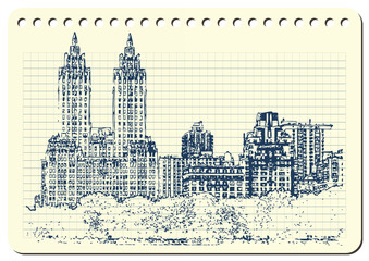 Graphic illustration with decorative architecture 12