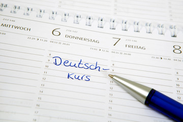 Eintrag im Kalender: Deutschkurs