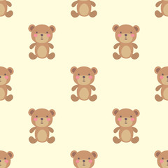 Obraz premium Cute bear toy seamless pattern,