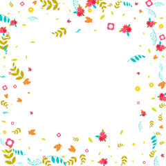 Floral Spring and Summer Vector Wallpaper with Flowers, Leaves, Butterflies, Green Branches. Easter, Mother's Day, 8 March, Birthday, Wedding Background for Banners, Cards, Posters, Invitations.