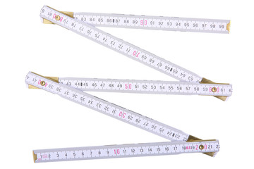 Wooden measure is used for accurate pomorhids of various elements on the construction site.
