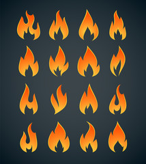 Flames Icons Set