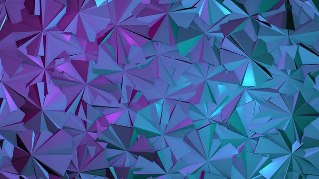 Abstract geometric triangle texture in neon style. Seamless loop.