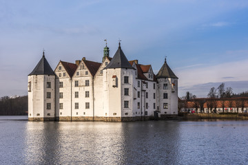 Fototapeta na wymiar Glücksburg Castle - a beautiful water castle in the town of Gluecksburg, Schleswig-Holstein, Germany