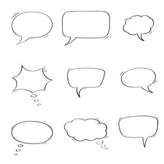 Speech bubbles. Chat symbols. Outline icons