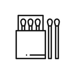 Match Stick Line Icon. Campfire Sign and Symbol. Matches.