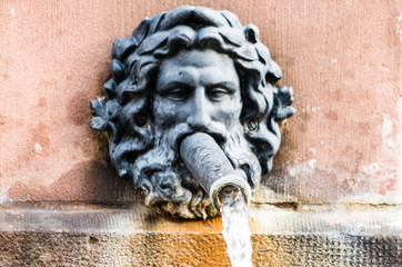 Photo of Male Head Bust with Water Pipe in Sarreguemines, France