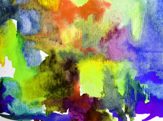 Fototapeta premium watercolor art abstract background bright blurred textured decoration handmade beautiful colorful stain blot overflow sea underwater liquid