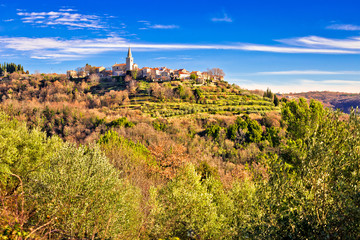 Idyllic hill village of Groznjan view