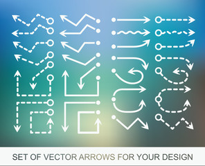 Different black Arrows icons, vector set. Abstract elements for business infographic. Up and down trend. Illustrations for Web Design