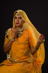 A young bride in Rajasthan India