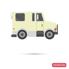 Armored truck color flat icon