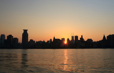 Obraz premium Shanghai Bund sunset cityscape China