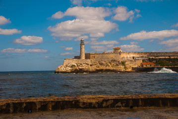 The Castillo Del Morro lighthouse in Havana. The old fortress Cuba