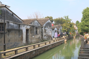 Fototapeta na wymiar Pingjiang historical street cityscape Suzhou China
