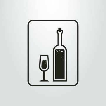 Black and white simple wine icon