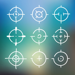 Different icon set of targets and destination. Target and aim, targeting and aiming. Vector illustration for web design