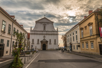 Fototapeta na wymiar Church in old city of Zagreb