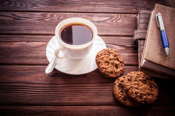 Coffee Break - Notepad and Pen along with coffee 