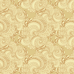 Abstract Zen tangle Zen doodle marine seamless pattern from shells beige for decoration clothes package   or for print and others