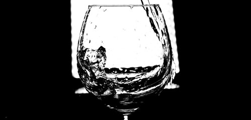 a glass of water
