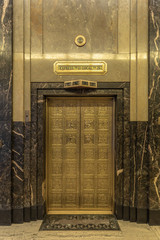 Close up of golden elevator