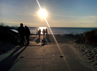 Silhouettes on the beach