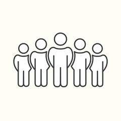 People Icon set in trendy flat style isolated on light background. Crowd signs. Person symbol for your infographics web site design, logo, app, UI. Vector illustration, EPS10.