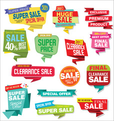 Sale stickers and tags vector illustration collection