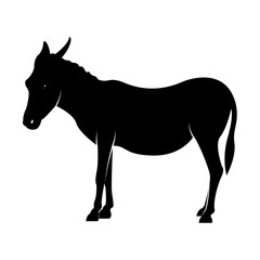 Vector image of silhouette of donkey