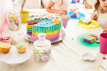 Fototapeta na wymiar Colorful birthday cake