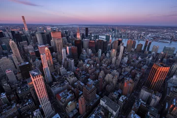 Selbstklebende Fototapeten Aerial view of Midtown Manhattan skyscrapers at Sunset, Murray Hill, New York City © Francois Roux