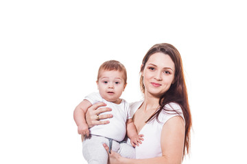 happy mother holding her baby