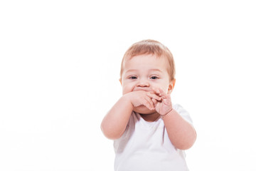 baby teething isolated